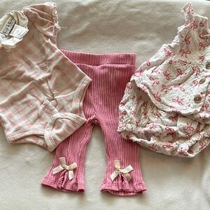 kate quinn Pink and Cream Diaper Cover Set